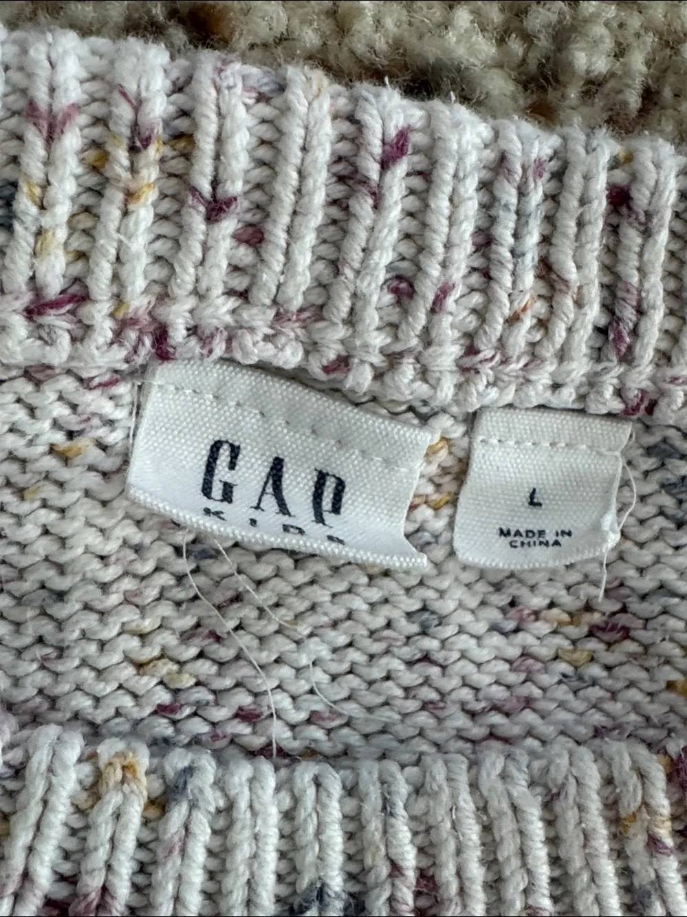GAP kids blush pink Speckled Crewneck Sweater girls size L